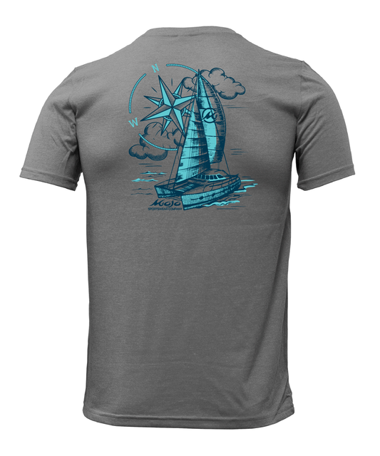 Coastal Edge Mens Tri-Blend Tee - Catamaran Boat