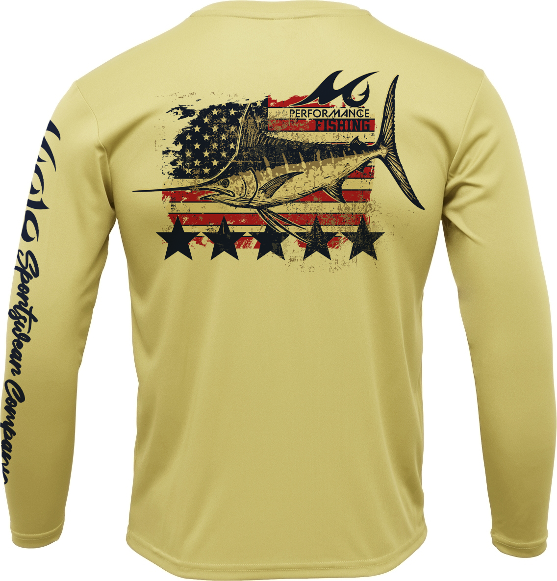 Men's SoWal Sun Jersey Patriotic Marlin Long Sleeve